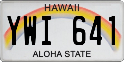 HI license plate YWI641
