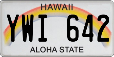 HI license plate YWI642