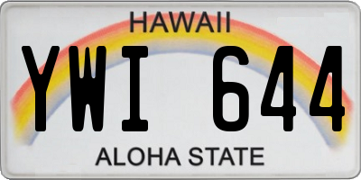 HI license plate YWI644