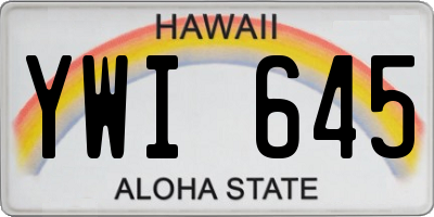 HI license plate YWI645