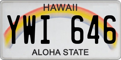 HI license plate YWI646
