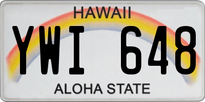 HI license plate YWI648
