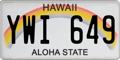 HI license plate YWI649