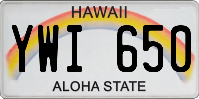 HI license plate YWI650