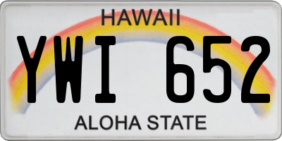 HI license plate YWI652
