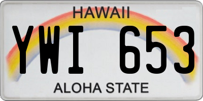 HI license plate YWI653