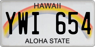 HI license plate YWI654
