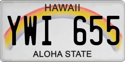HI license plate YWI655