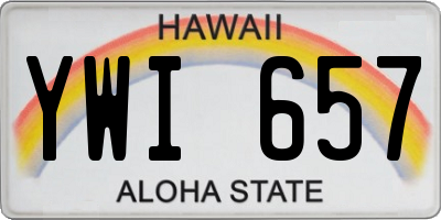 HI license plate YWI657