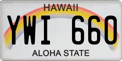 HI license plate YWI660