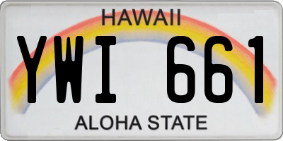 HI license plate YWI661