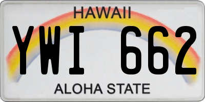 HI license plate YWI662