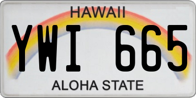 HI license plate YWI665