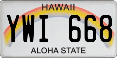 HI license plate YWI668