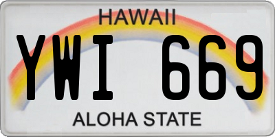 HI license plate YWI669