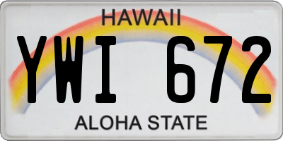 HI license plate YWI672