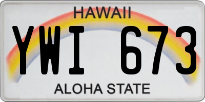 HI license plate YWI673