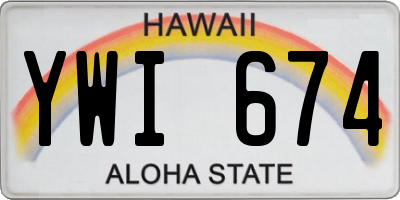 HI license plate YWI674