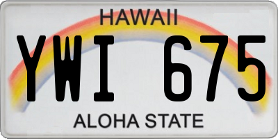HI license plate YWI675