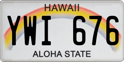 HI license plate YWI676
