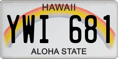 HI license plate YWI681