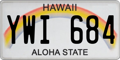 HI license plate YWI684