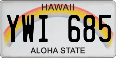 HI license plate YWI685