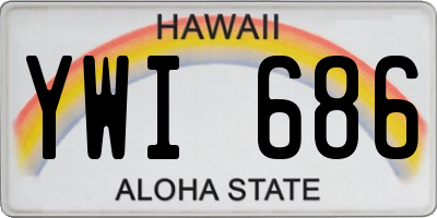 HI license plate YWI686