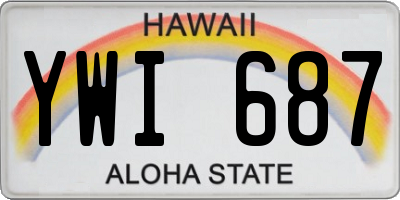 HI license plate YWI687