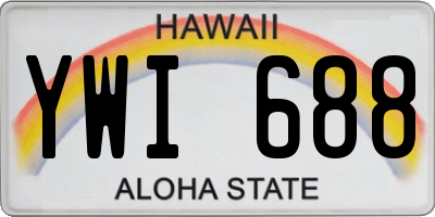 HI license plate YWI688