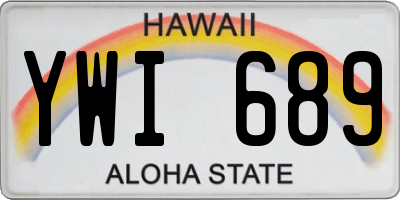 HI license plate YWI689