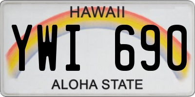 HI license plate YWI690