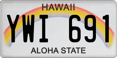 HI license plate YWI691