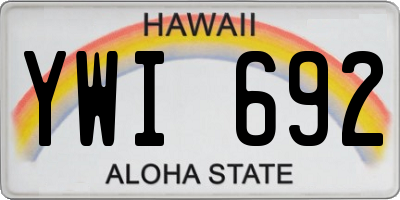 HI license plate YWI692