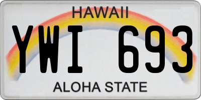 HI license plate YWI693