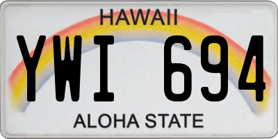 HI license plate YWI694