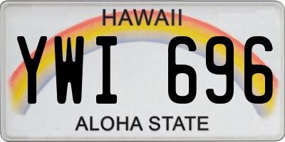 HI license plate YWI696