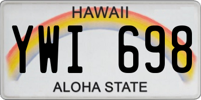 HI license plate YWI698