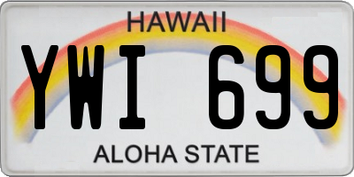 HI license plate YWI699