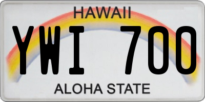 HI license plate YWI700
