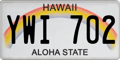 HI license plate YWI702