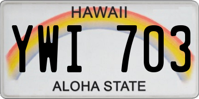 HI license plate YWI703