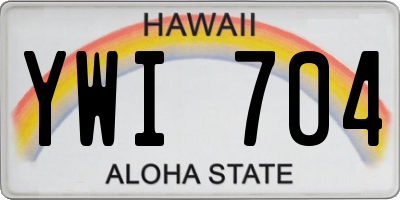 HI license plate YWI704