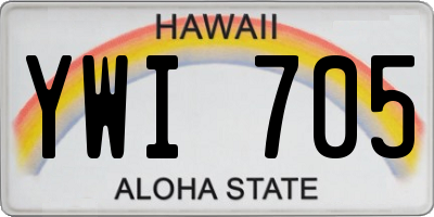 HI license plate YWI705