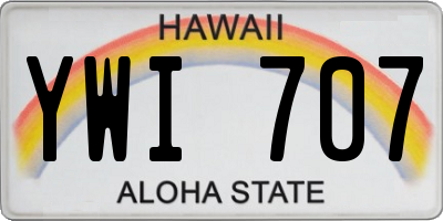 HI license plate YWI707