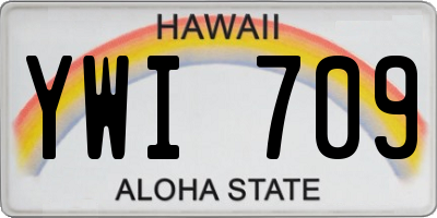 HI license plate YWI709