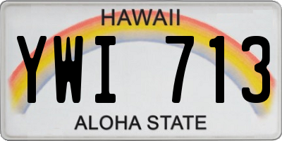 HI license plate YWI713