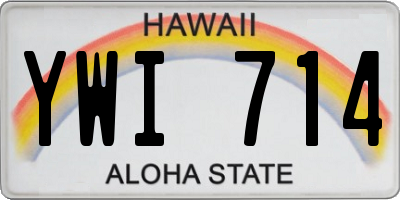 HI license plate YWI714