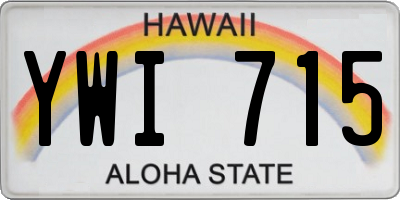 HI license plate YWI715