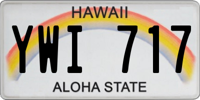 HI license plate YWI717